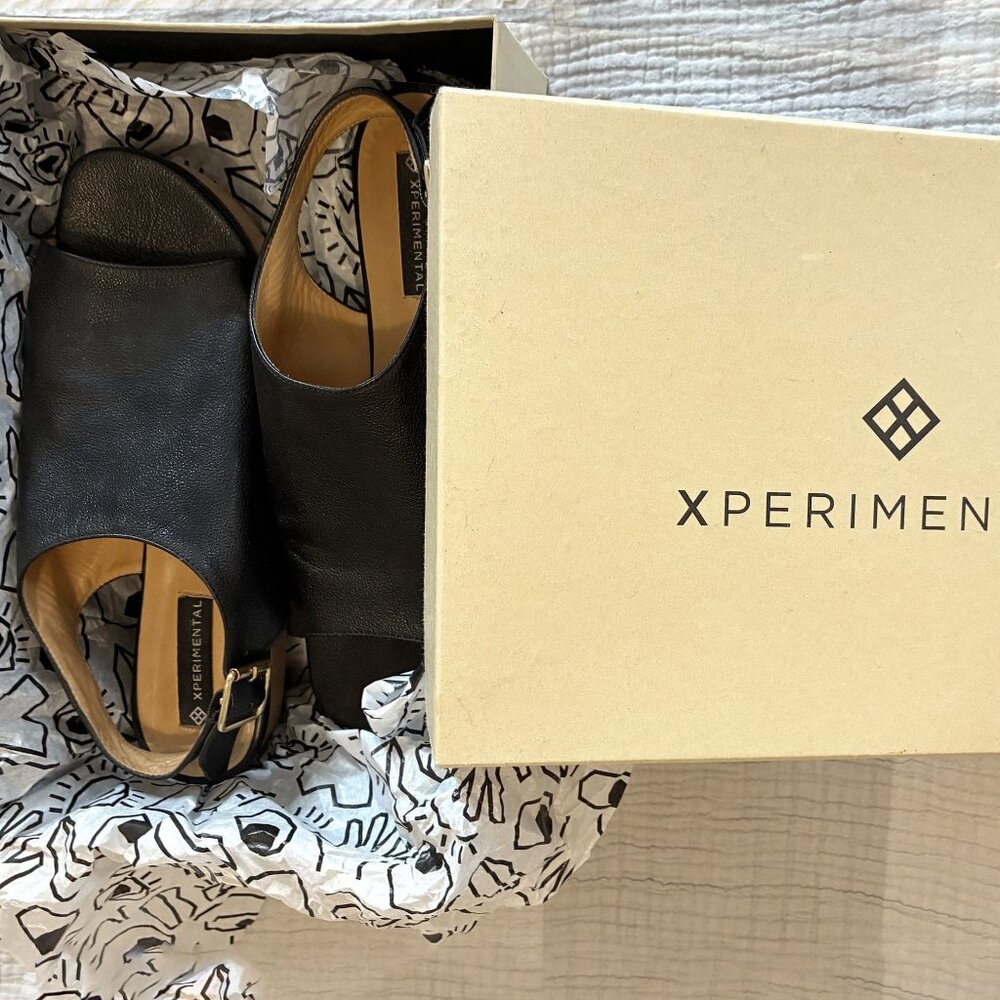 Unique XPERIMENTAL Platform Slingback Sandals in Japanese Geta style - Picture 5 of 5